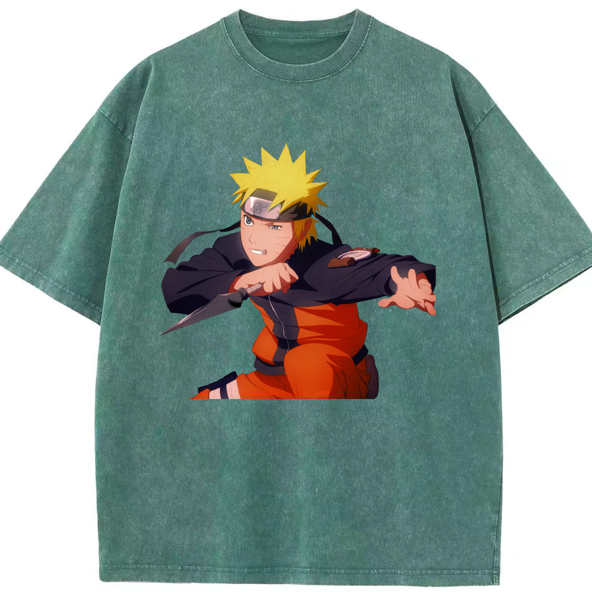 （画像用） NARUTO -ナルト- うずまき ナルト Uzumaki Naruto 綿100% ヴィンテージ風 半袖Tシャツ（フロントプリント）